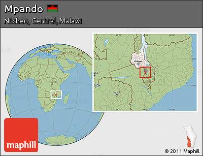 Savanna Style Location Map of Mpando, highlighted parent region, highlighted grandparent region