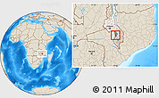 Shaded Relief Location Map of Mpando, highlighted parent region, highlighted grandparent region
