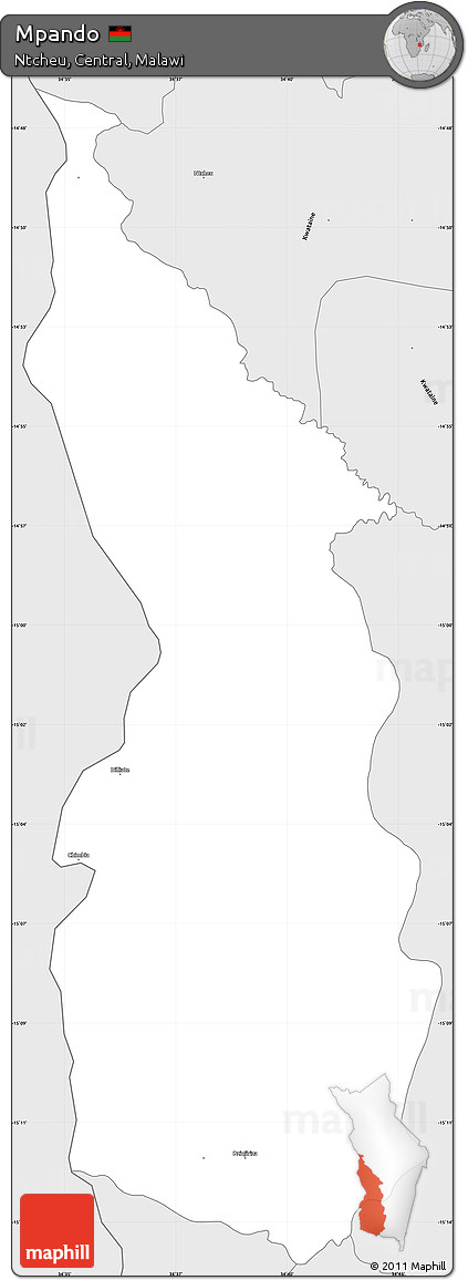 Silver Style Simple Map of Mpando