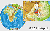 Physical Location Map of Kalumo, highlighted country, highlighted grandparent region