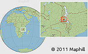 Savanna Style Location Map of Kalumo