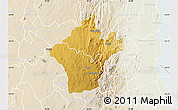 Physical Map of Kalumo, lighten