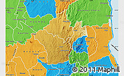 Physical Map of Kalumo, political outside