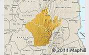 Physical Map of Kalumo, shaded relief outside