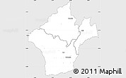 Silver Style Simple Map of Kalumo, single color outside