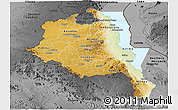 Physical Panoramic Map of Central, darken, desaturated