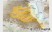 Physical Panoramic Map of Central, semi-desaturated