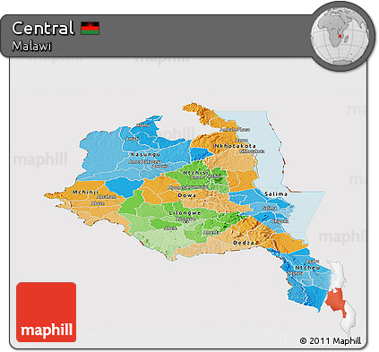 Political Panoramic Map of Central, cropped outside
