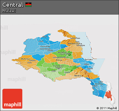 Political Panoramic Map of Central, cropped outside