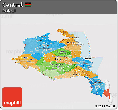Political Panoramic Map of Central, cropped outside