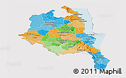 Political Panoramic Map of Central, cropped outside