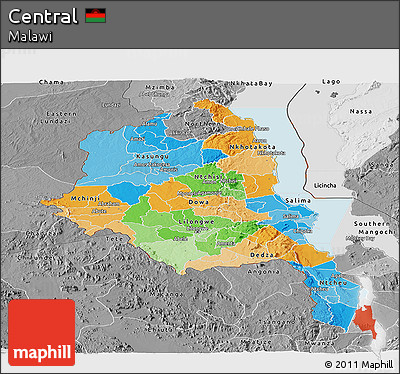 Political Panoramic Map of Central, desaturated