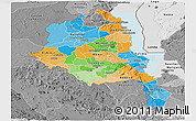 Political Panoramic Map of Central, desaturated