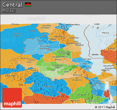 Political Panoramic Map of Central