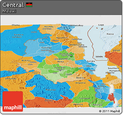 Political Panoramic Map of Central