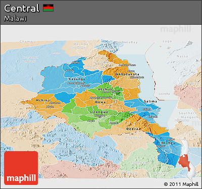 Political Panoramic Map of Central, lighten