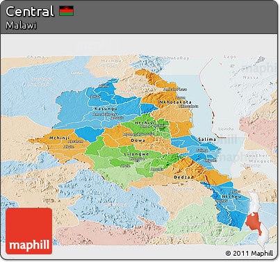 Political Panoramic Map of Central, lighten