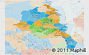 Political Panoramic Map of Central, lighten