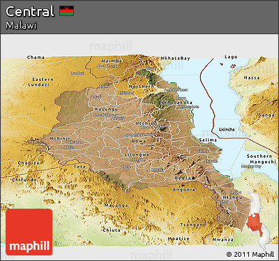 Satellite Panoramic Map of Central, physical outside