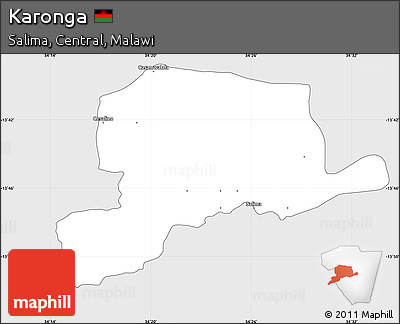 Silver Style Simple Map of Karonga, single color outside