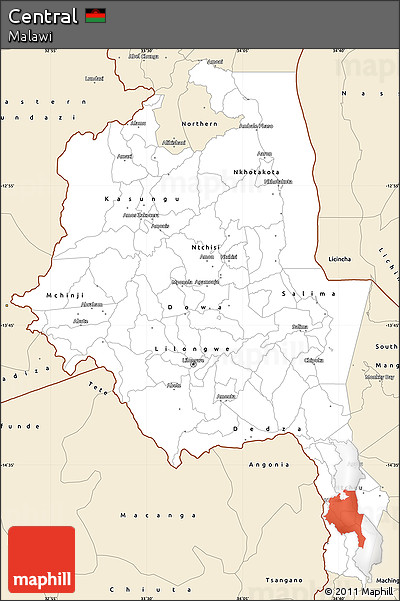 Classic Style Simple Map of Central