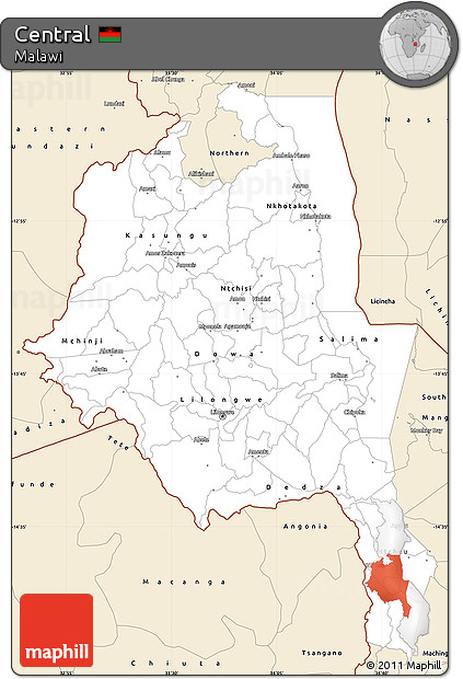 Classic Style Simple Map of Central