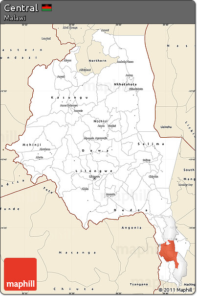 Classic Style Simple Map of Central