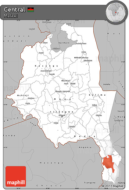 Gray Simple Map of Central
