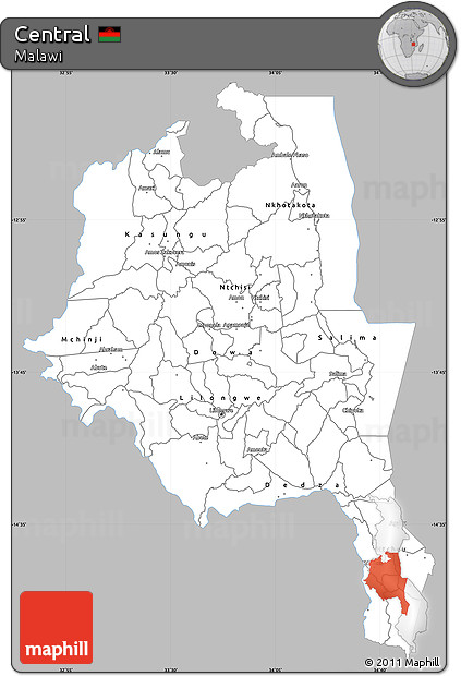 Gray Simple Map of Central, single color outside