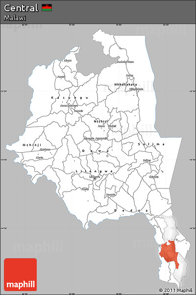 Gray Simple Map of Central, single color outside