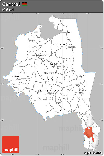 Gray Simple Map of Central, single color outside