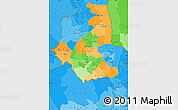 Political Simple Map of Central, political shades outside