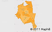 Political Shades Simple Map of Central, cropped outside