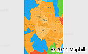 Political Shades Simple Map of Central, political outside