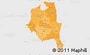 Political Shades Simple Map of Central, single color outside