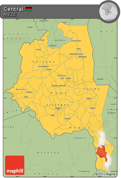 Savanna Style Simple Map of Central