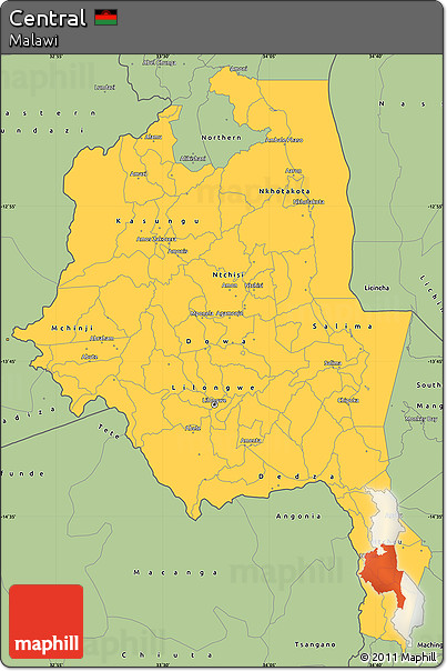 Savanna Style Simple Map of Central
