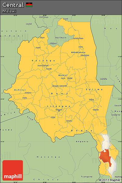 Savanna Style Simple Map of Central