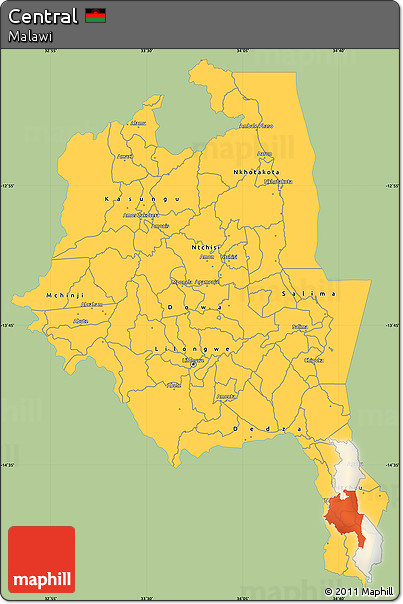 Savanna Style Simple Map of Central, single color outside