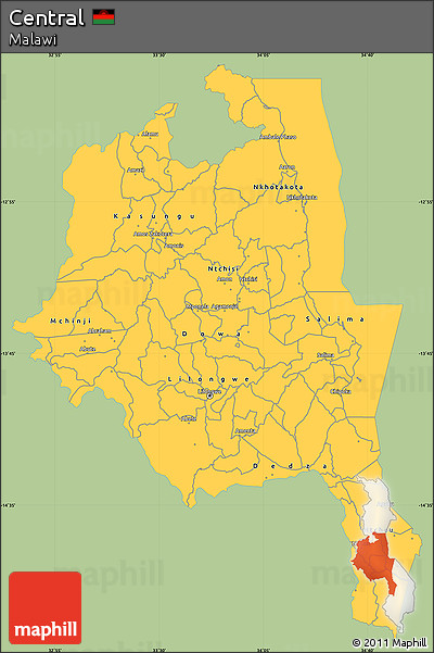 Savanna Style Simple Map of Central, single color outside