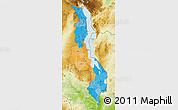 Political Map of Malawi, physical outside