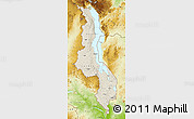 Shaded Relief Map of Malawi, physical outside