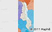 Shaded Relief Map of Malawi, political shades outside