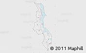 Silver Style Map of Malawi, single color outside