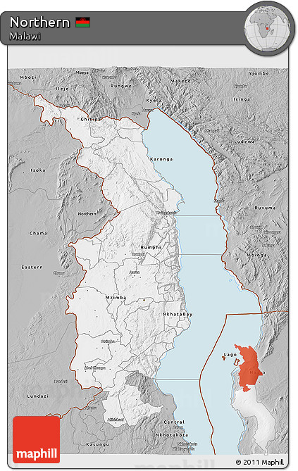 Gray 3D Map of Northern