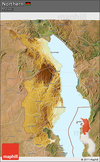 Physical 3D Map of Northern, satellite outside