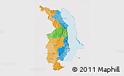 Political 3D Map of Northern, cropped outside