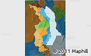Political 3D Map of Northern, darken