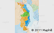 Political 3D Map of Northern, lighten