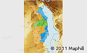 Political 3D Map of Northern, physical outside